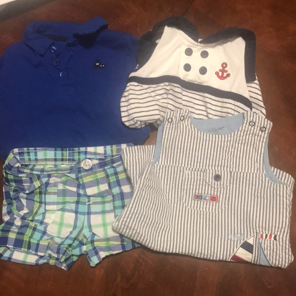 Lot of 3 6m baby boy outfits of various brands